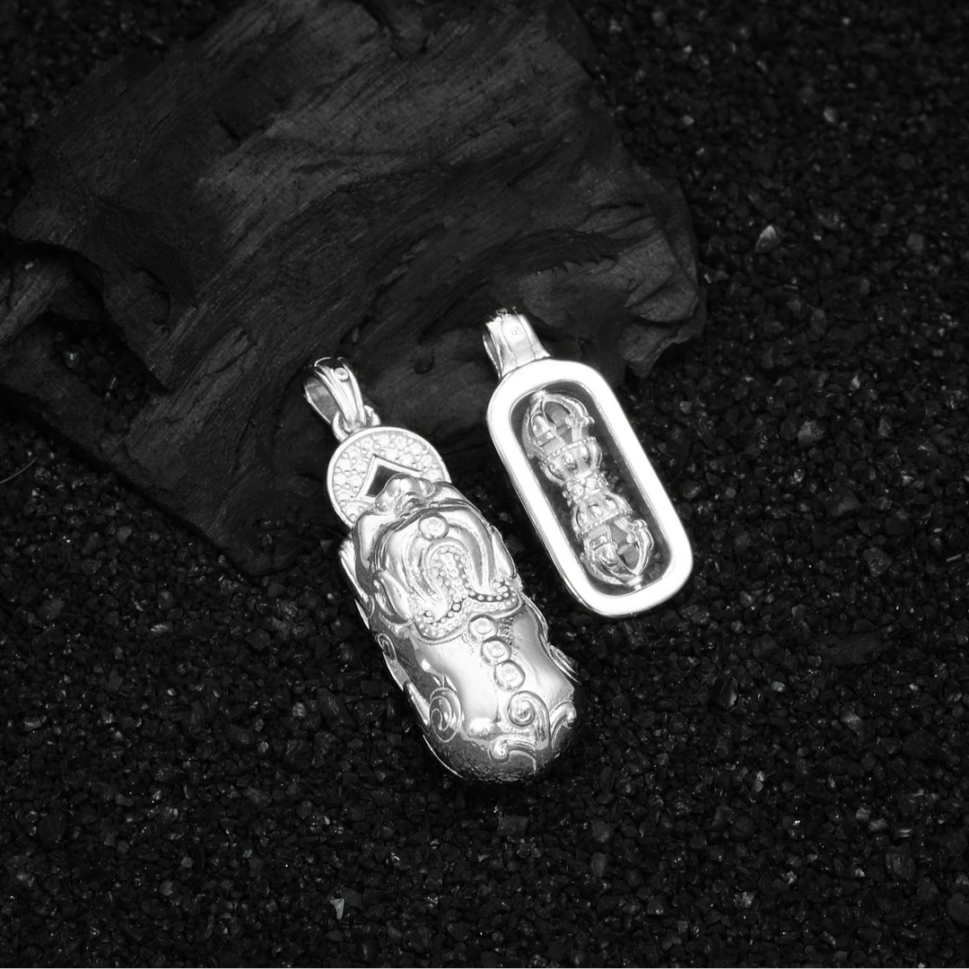 吊坠足银 足银990金刚杵貔貅吊坠 复古潮流 （DZ9960）