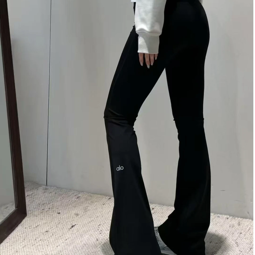 【TONG】瑜伽提臀高腰微喇叭裤修身显瘦长裤(166)