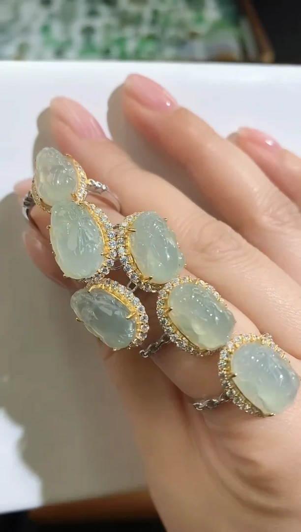 【闪购商品】翡翠戒指银S925镶嵌025022319多样性发一