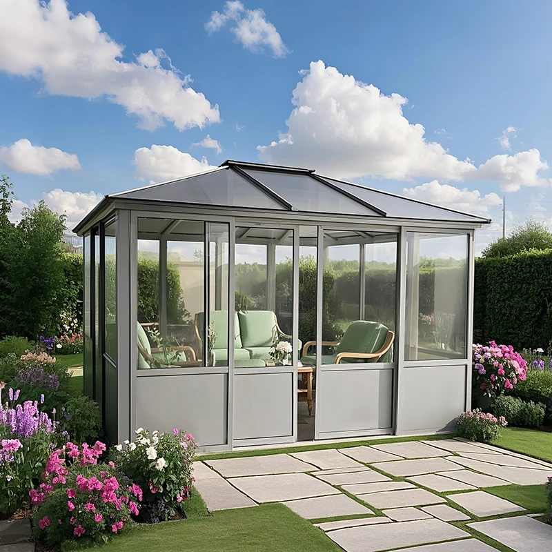 阳光房户外保温棚铝合金玻璃房阳台庭院汽车棚别墅楼顶防雨遮阳篷