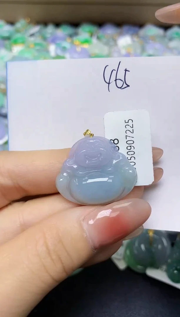 翡翠18K金镶嵌颈饰 天然缅甸翡翠A货