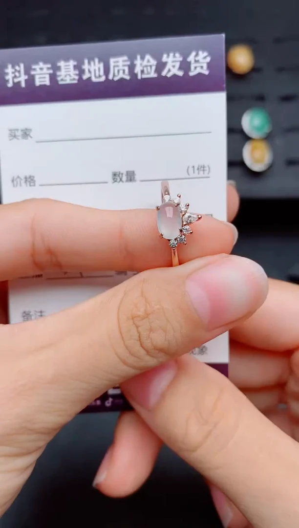 银S925镶嵌戒指翡翠1