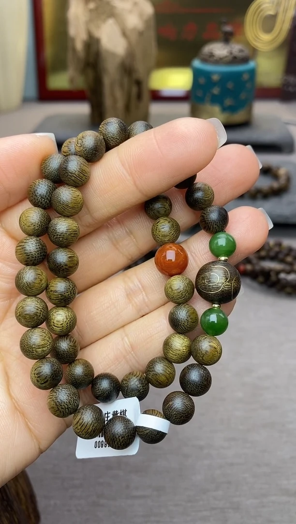 【闪购商品】沉香手串芽庄黄棋楠沉水老料0.8＋祥云1.2设计
