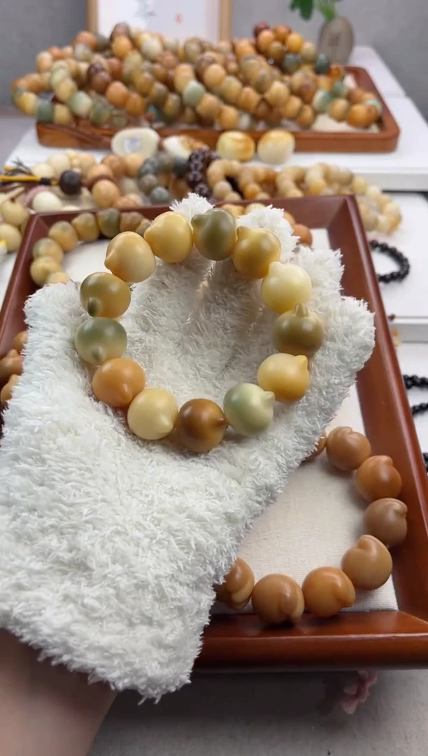 【闪购商品】菩提根/象牙果手串干磨猫猫头21mm瑕疵不补C70