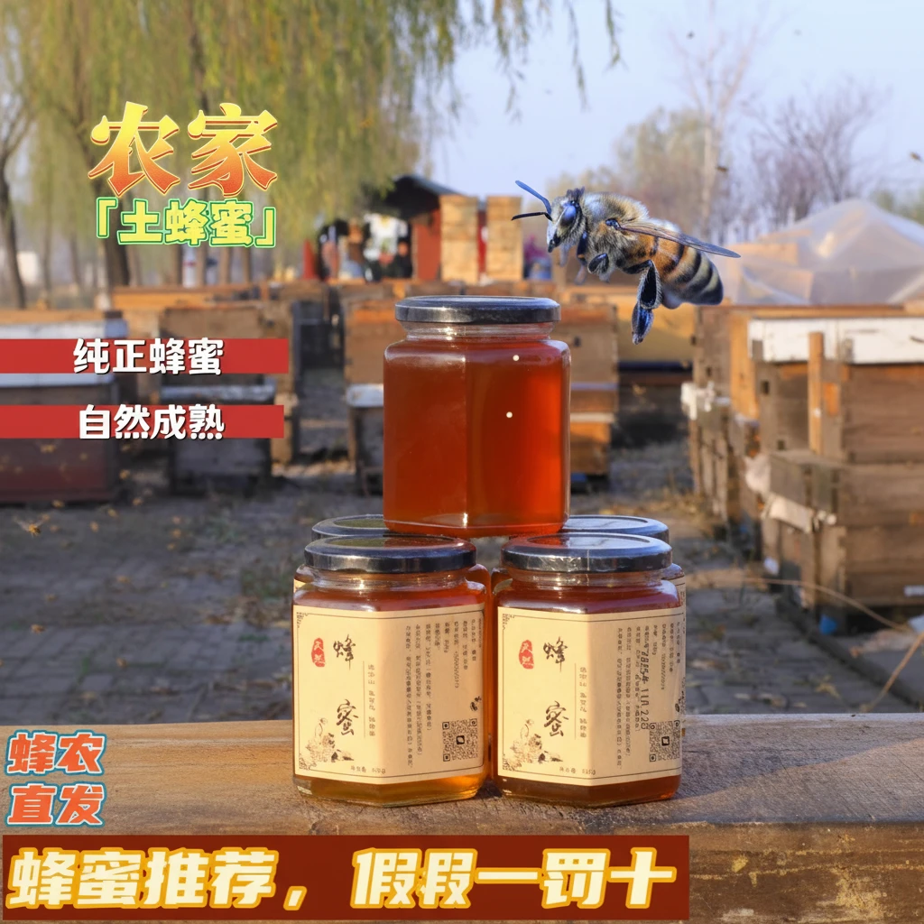 自然成熟纯蜂蜜 枣花蜜蜂 农直发 正宗土蜂蜜 纯正土蜂蜜
