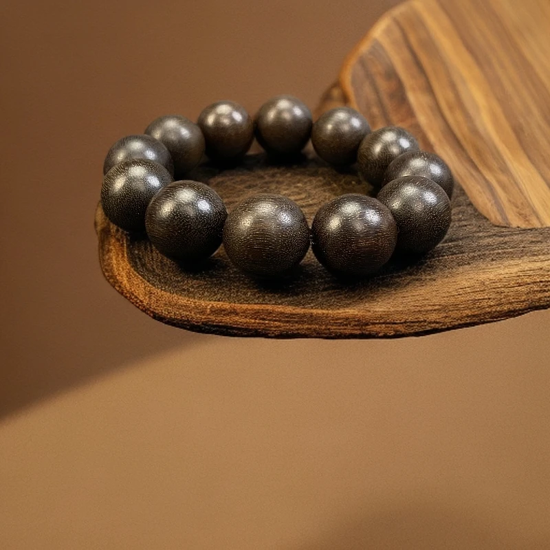 黑金贡木2.0*12颗单圈手串