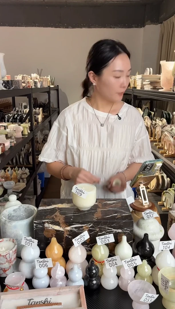 石材109白玉香薰杯