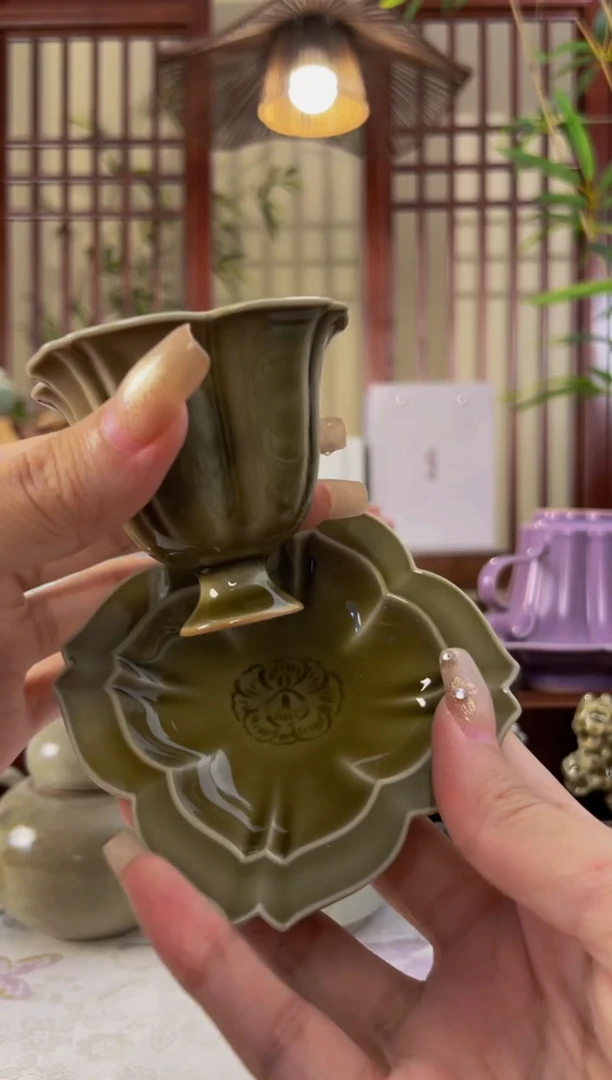 北溪堂-余甘色丁香高足杯