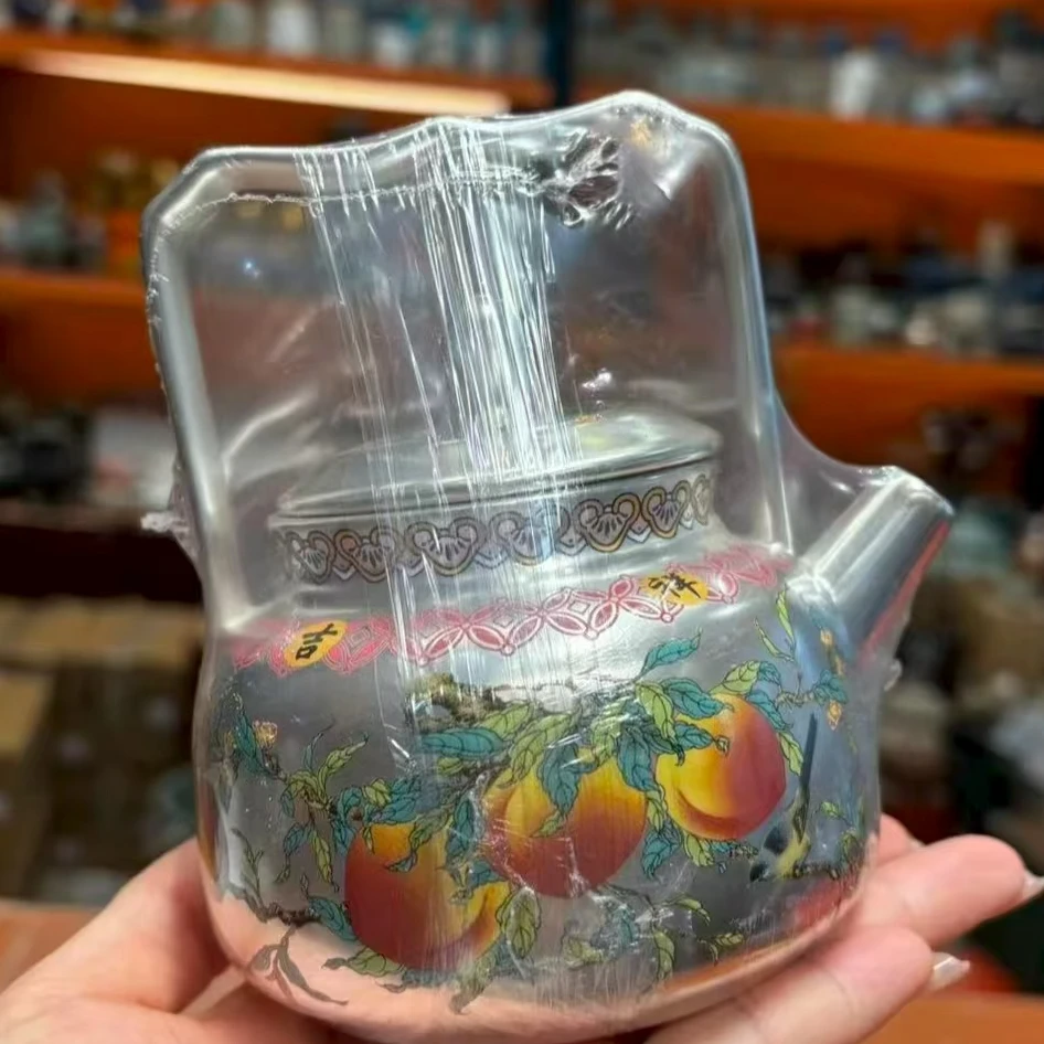 龙窑茶器   鎏银九桃提梁壶    3140     (D)