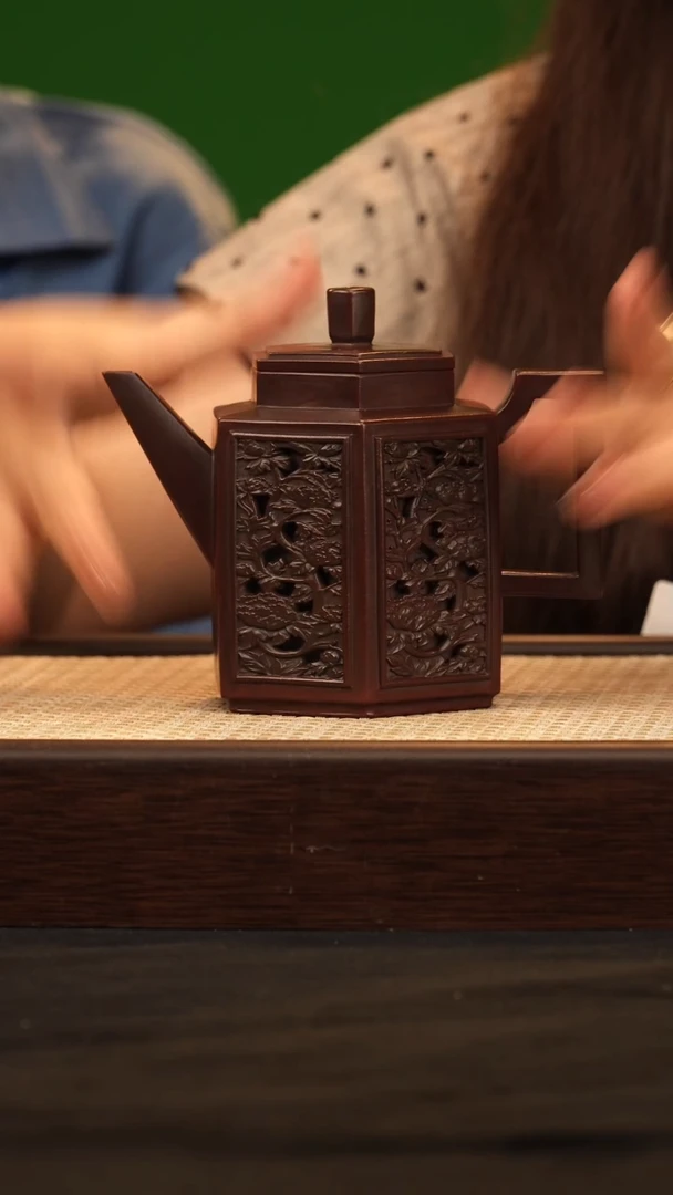 茶壶紫砂DXY六方玉柱 古铜御砂350cc