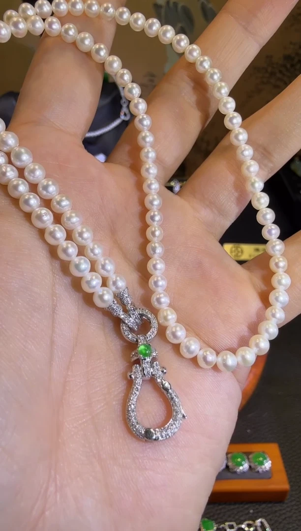 【闪购商品】淡水珍珠颈饰18K金镶嵌精工重金版珍珠万能链