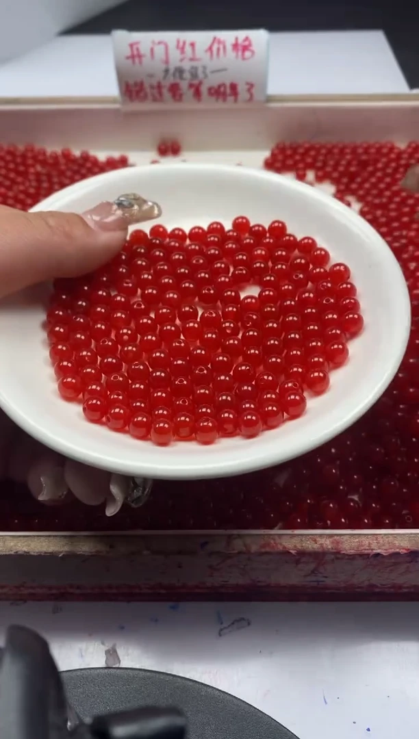 【闪购商品】南红玛瑙颈饰未镶嵌w644冰锦红南红6mm*50颗