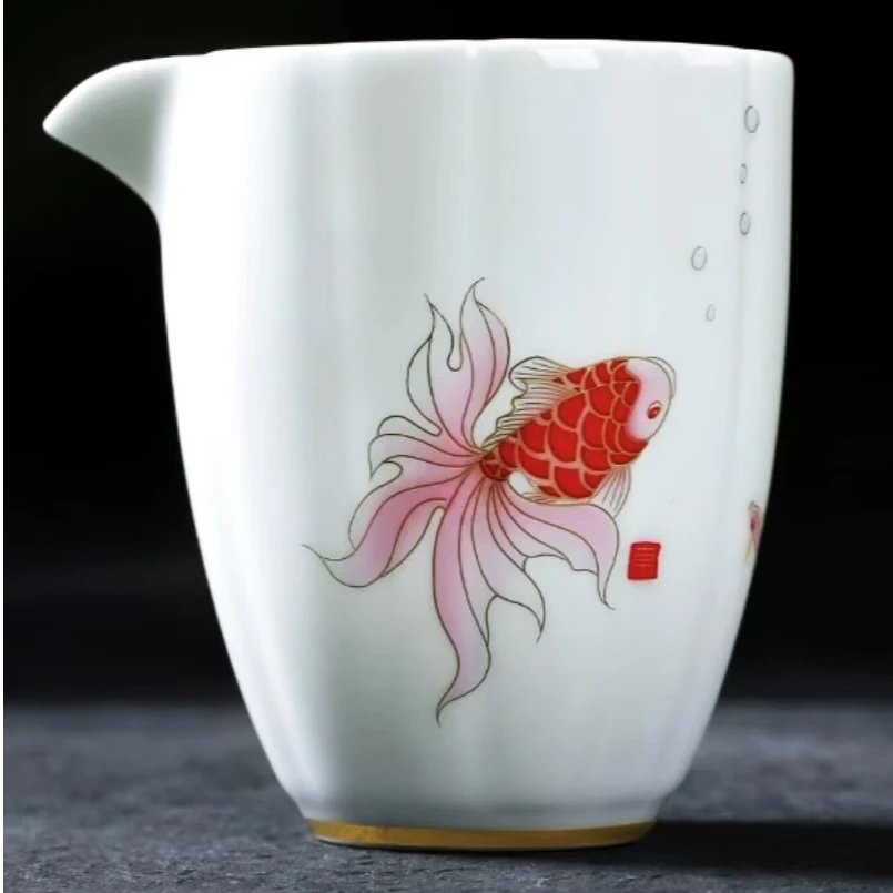 富贵有余白底鱼乐分茶公道F42