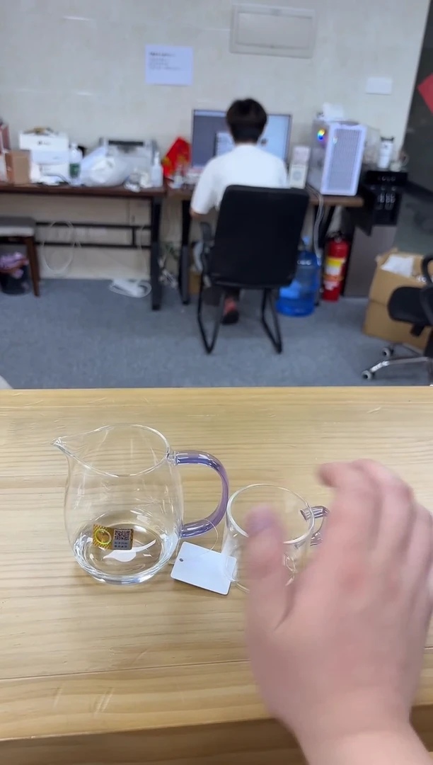 禾器澄然茶海浅紫色+禾器清禾杯一个装