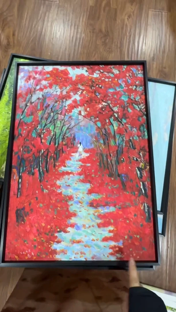 油画【已装裱】朝鲜一级画家原创手绘油画作品