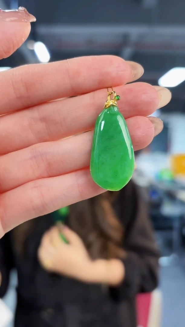 【闪购商品】翡翠颈饰18K金镶嵌缅料A货/支持复检/一件