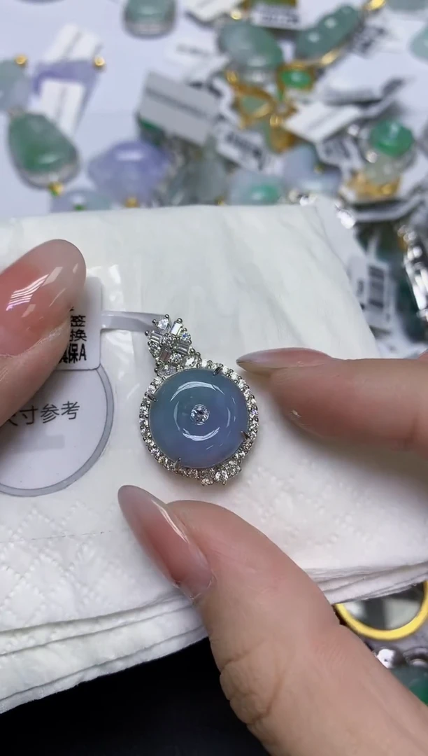 颈饰未镶嵌翡翠天然缅甸翡翠A货百元以上9元证书费自理