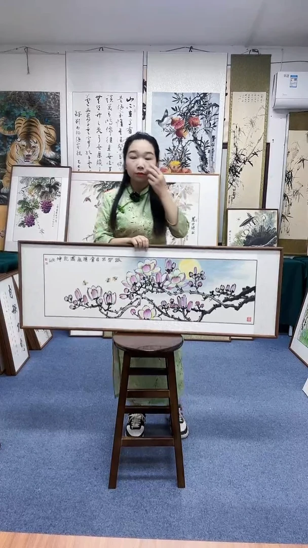 国画42*122实木画框顺丰包邮手绘