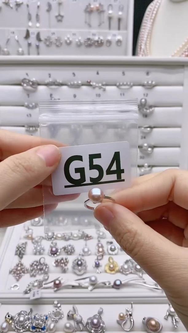 银S925镶嵌无淡水珍珠月**子G54