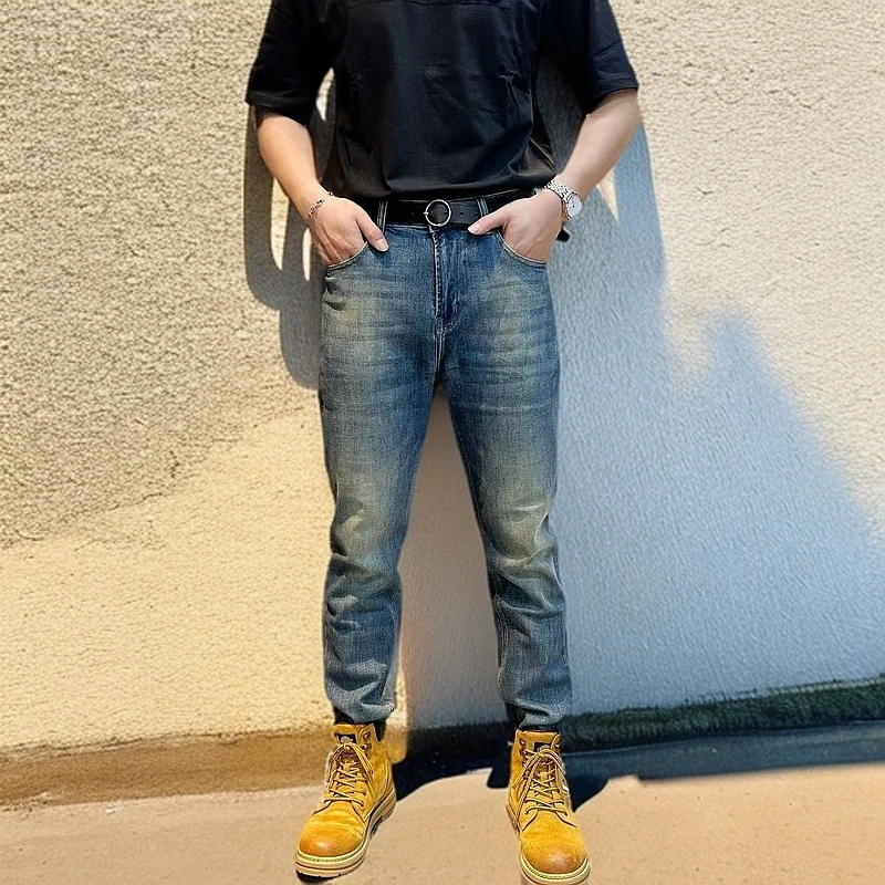 七万男装牛仔孤品过款链接200-400水洗修身百搭休闲时尚直筒男士