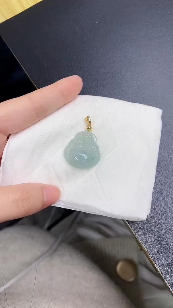 颈饰银S925镀金镶嵌翡翠天然A货