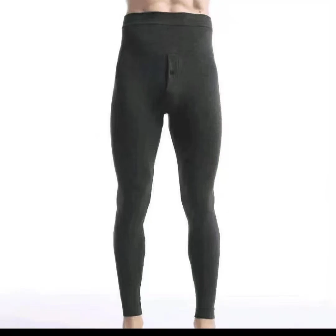 008竹炭平板男士加绒秋裤