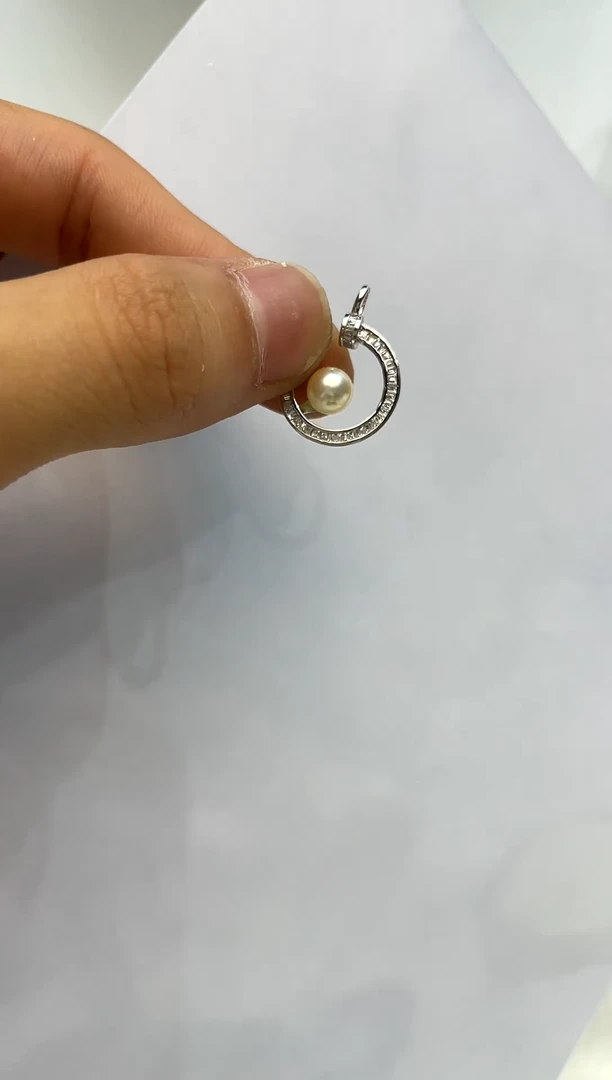 海水珍珠银S925镶嵌颈饰5.5-6