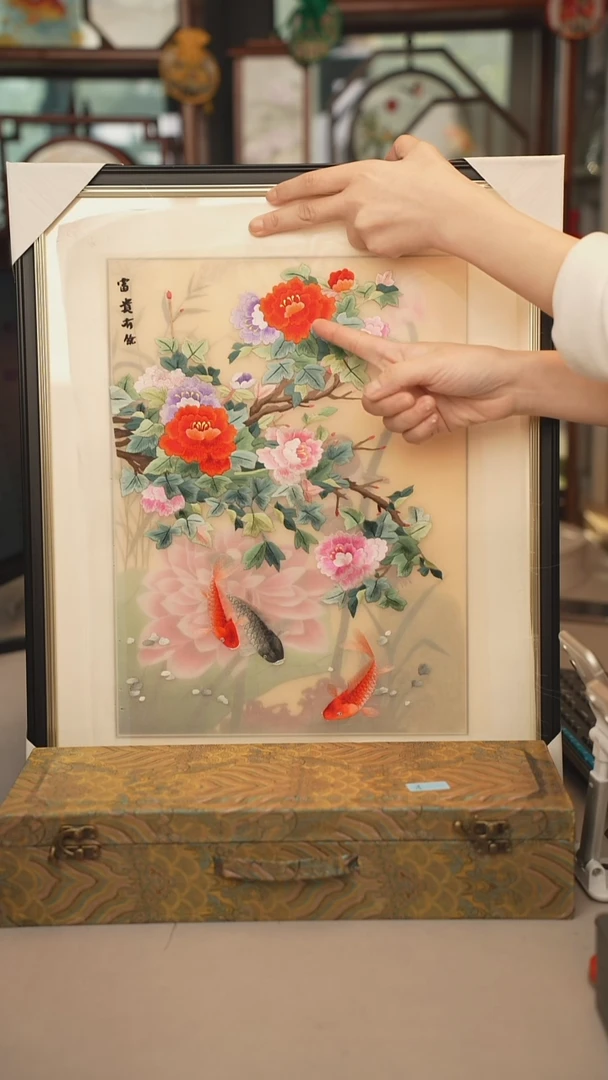 扇子苏绣绣片 30乘40
