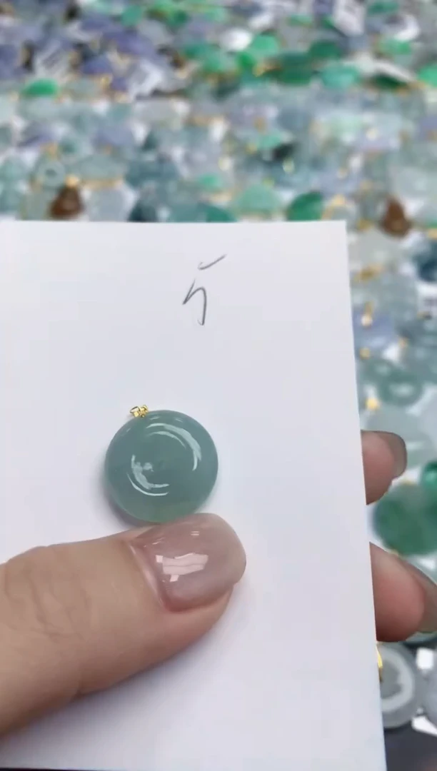 【闪购商品】翡翠颈饰18K金镶嵌天然缅甸翡翠A货