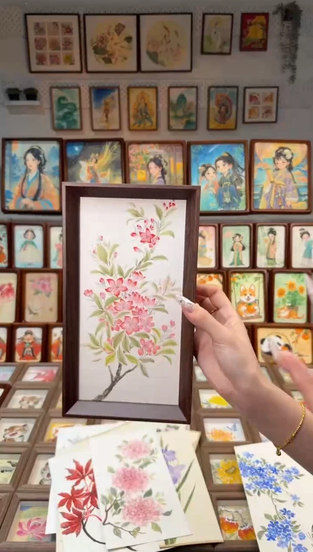 国画桃花枝 手绘国画27