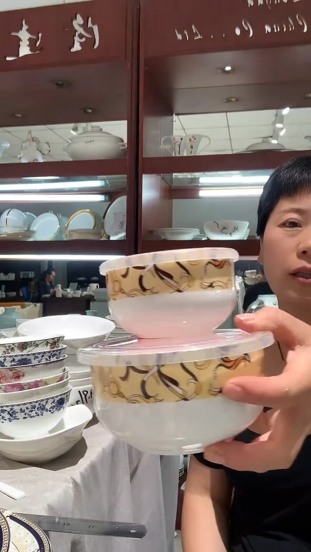 2个保鲜盒隆达骨质瓷