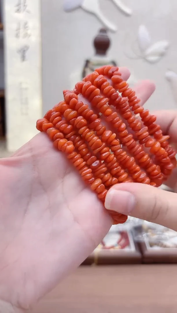 未镶嵌手链南红玛瑙A157辣椒红随型单圈