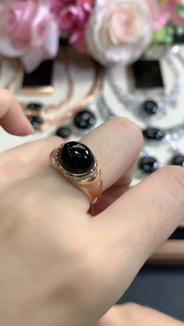 18K金镶嵌戒指翡翠d125