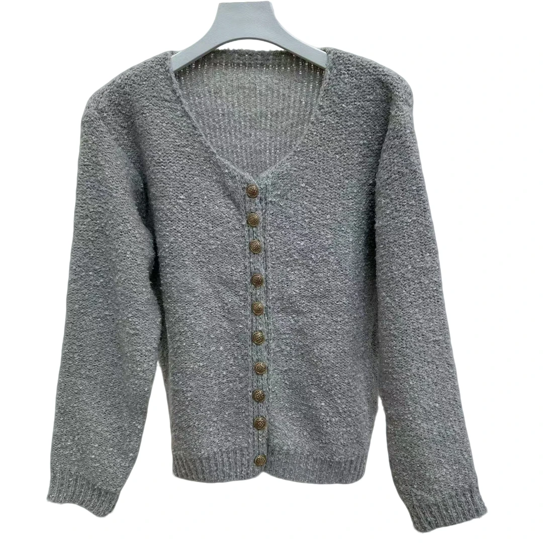 209法式开衫毛衣圈圈纱外套软糯高级感针织上衣女秋冬季