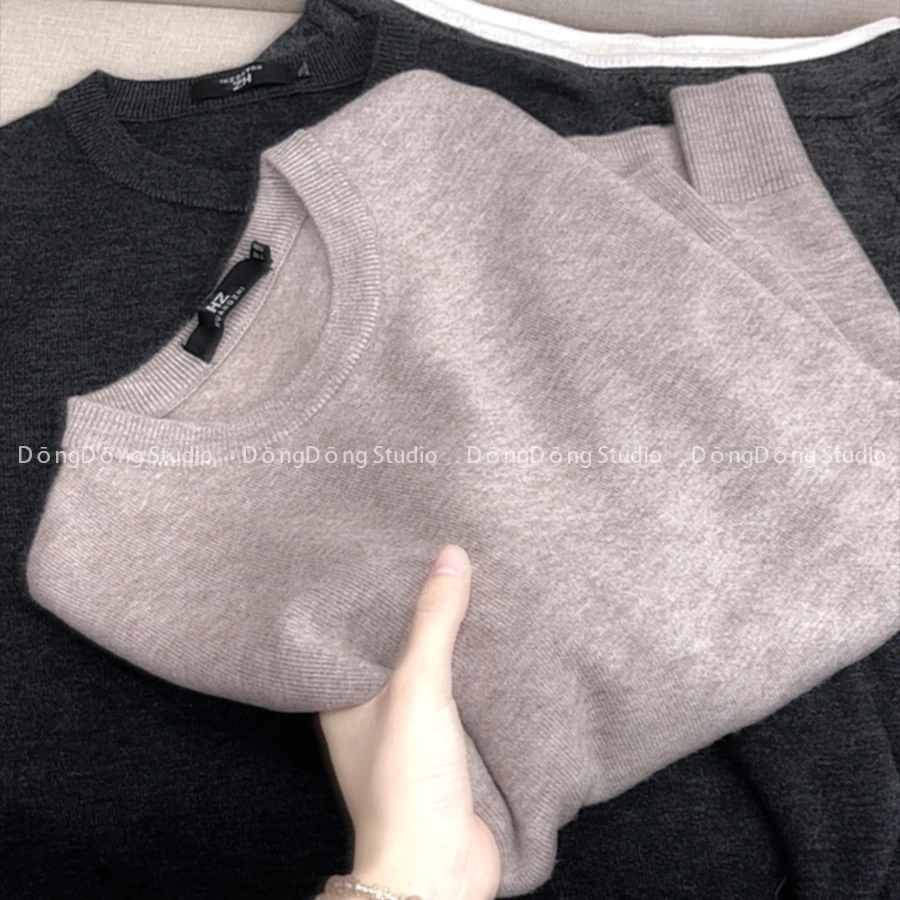 高高货！品牌代工！【全毛男装】纯色圆领套头宽松长袖秋冬毛衣A706