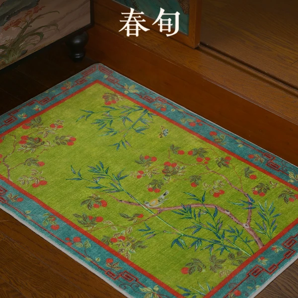 春旬/入户地垫门口进门垫地毯中古风绿色新中式复古轻奢高级脚垫