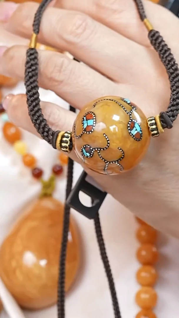 蜜蜡颈饰未镶嵌7358天然蜜蜡珠宝奇石云端妖孽全部保真