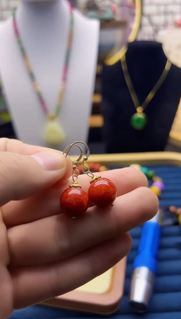 【闪购商品】翡翠耳饰14K金镶嵌E358