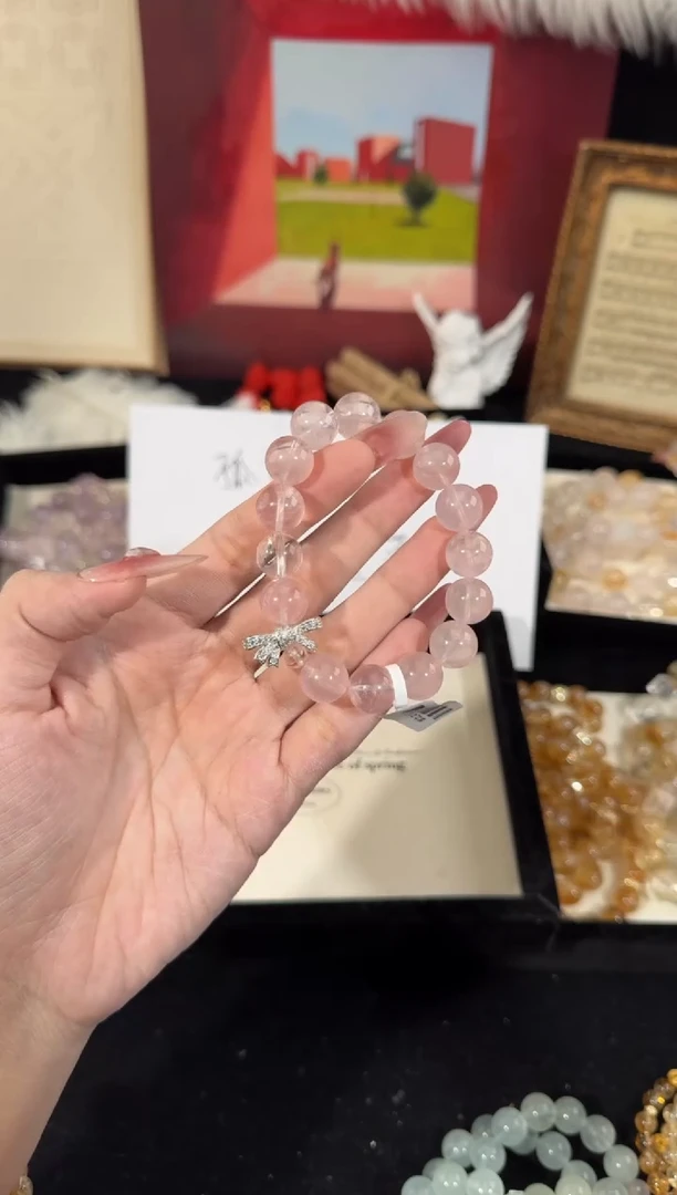 合金手串水晶12mm+粉水晶