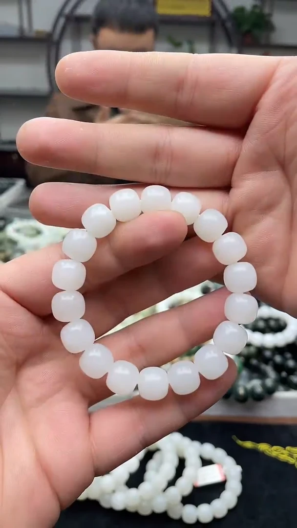 未镶嵌手串和田玉纯天然新疆且末天泰白玉12老型