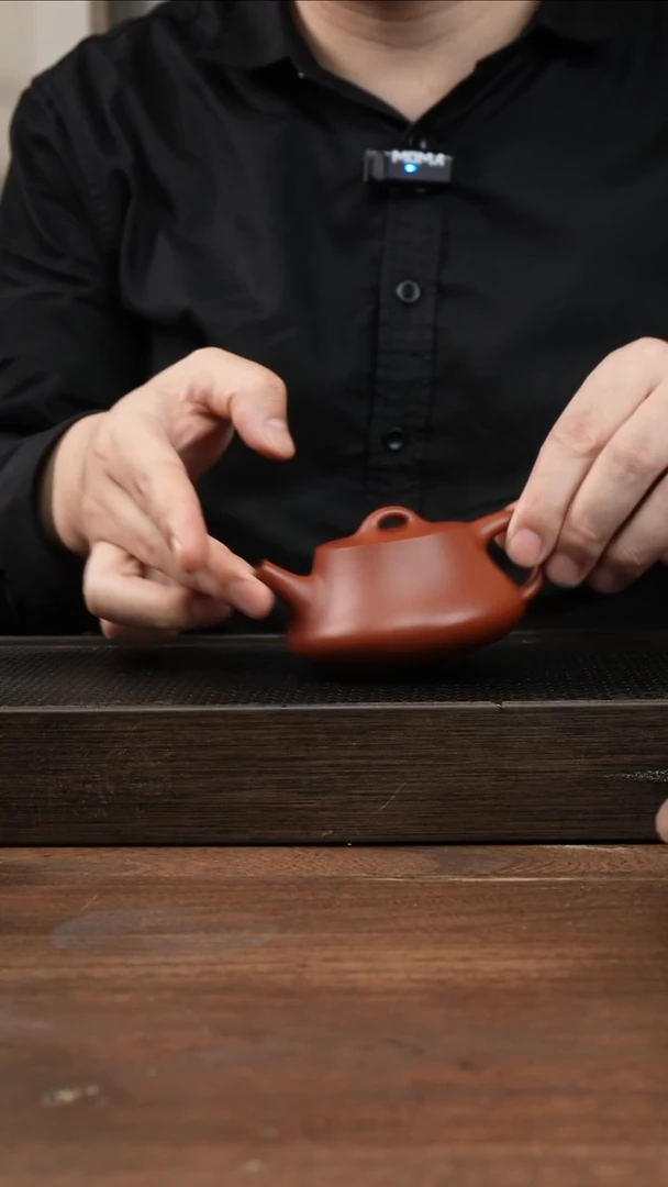 茶杯紫砂豪*哥全手朱泥柱瓢     180CC