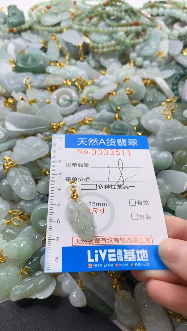 颈饰未镶嵌翡翠净货挂件-3511