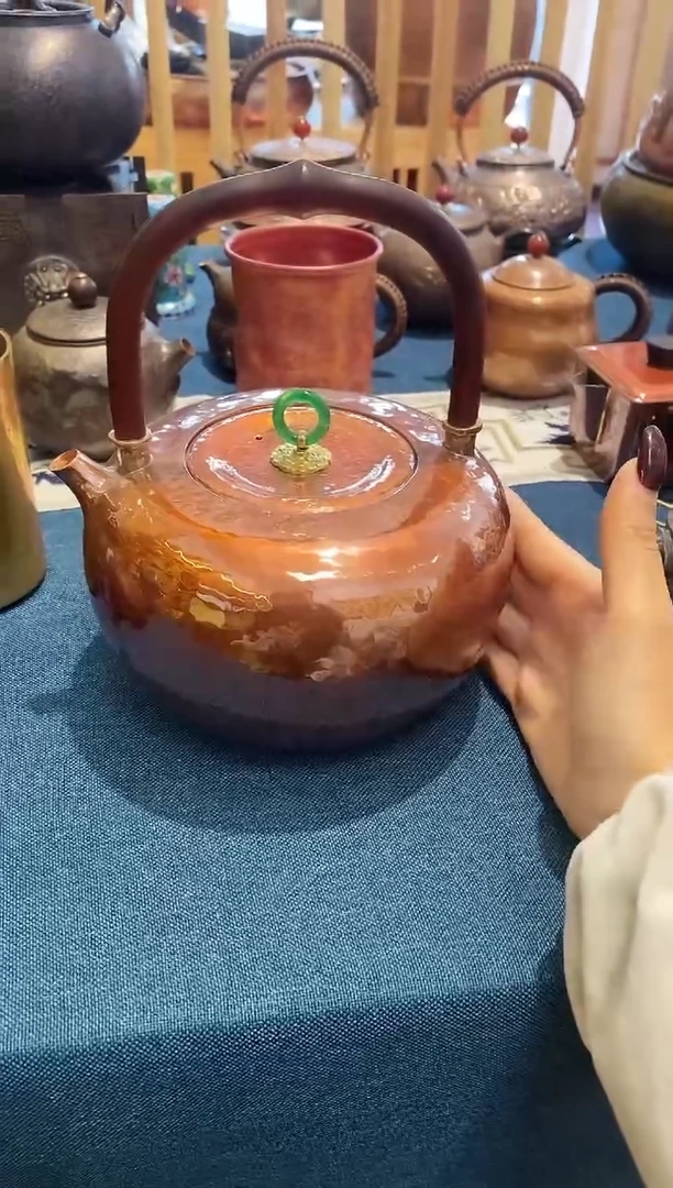 木提梁紫铜煮水壶【冲之臻选】