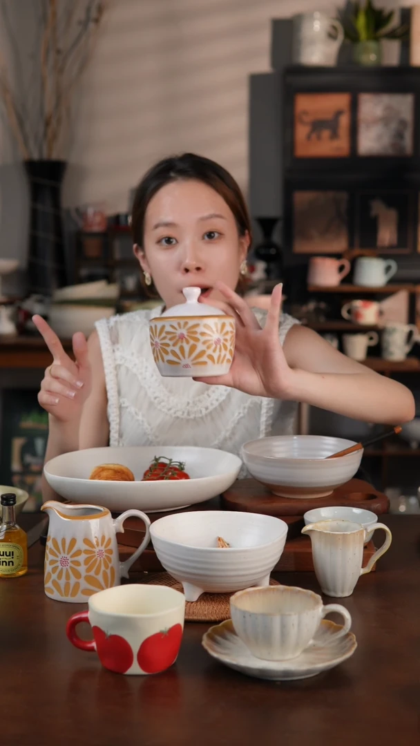 陶瓷ins风釉下印花盐罐 糖罐 微瑕 凑满20发货