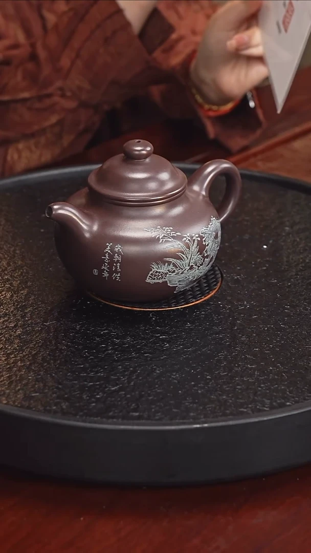 茶壶紫砂邵德华 莲子91  紫泥 420毫升
