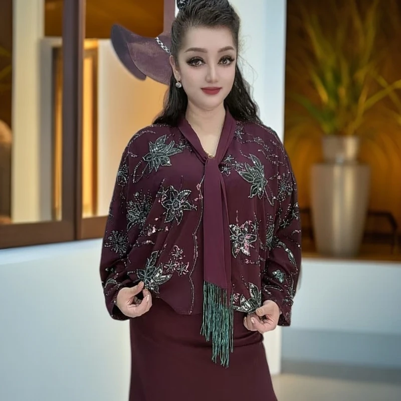 916NEW时尚显瘦气质网红百搭女士复古红色长款夏季