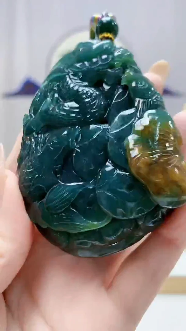 未镶嵌定制翡翠4829DD-毛货挂件94