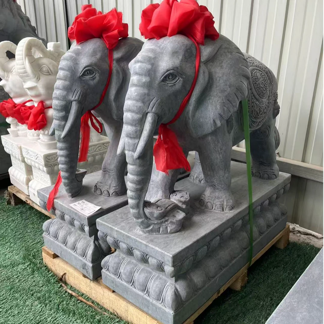 石雕大象青石大象天然大理石办公楼庭院酒店别墅门口摆件