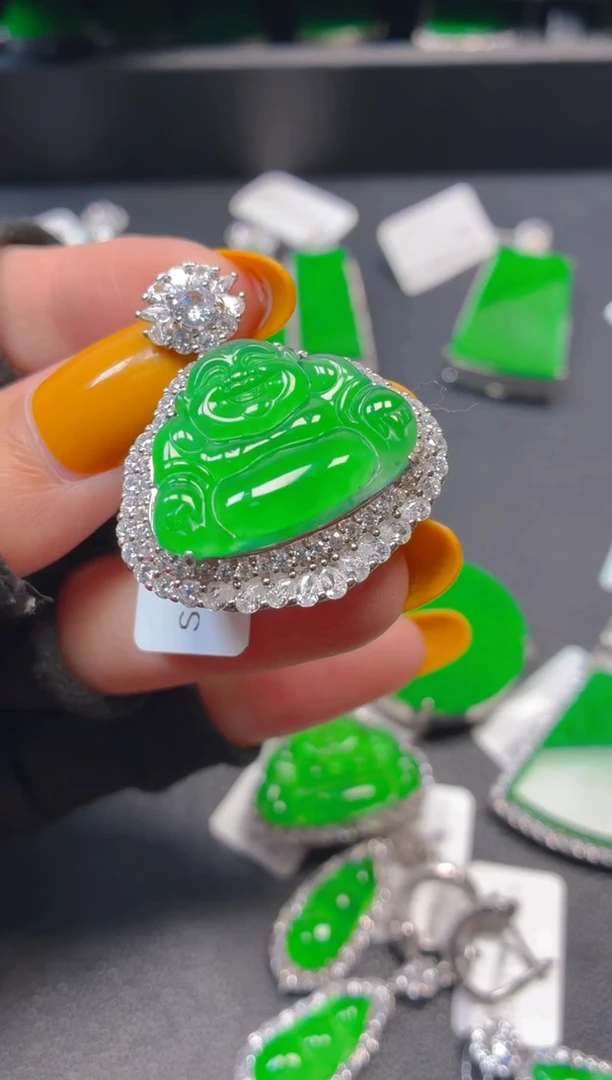 吊坠(不含链)银S925镶嵌翡翠1