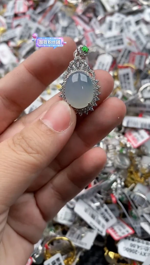 【闪购商品】翡翠戒指银S925镶嵌6666---10